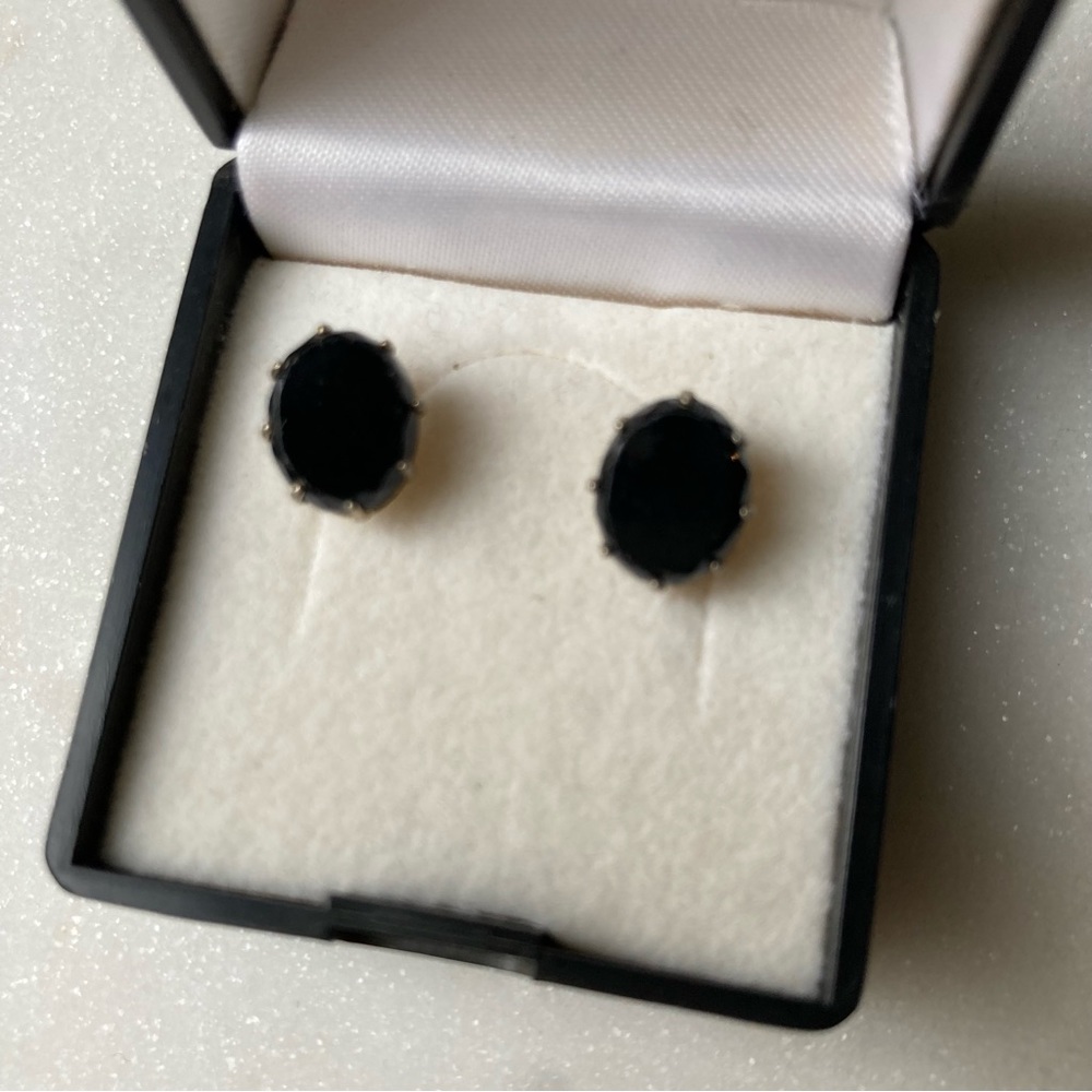 Vintage Black Stud Post Earrings